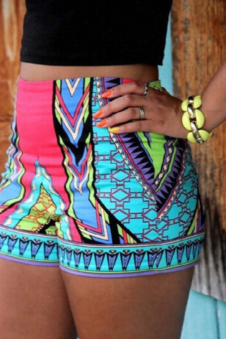 Set You Free Geome Tric Printing Shorts