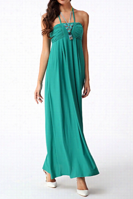 Show Down Strapless Halter Maxi Dress