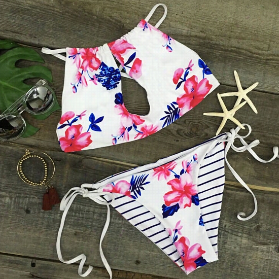 Sing The Blooms Cutout Bikini Set