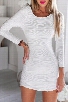 Pure White Texture Cross-back Bodycon Dress