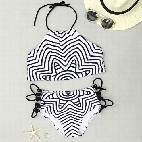 Trip Out Striped Funny Bikini Set