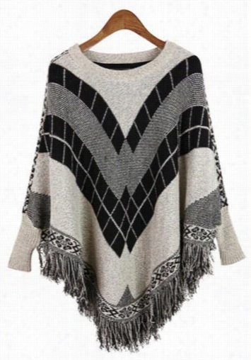 Warm It Up Tassel Poncho