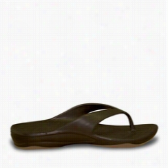 Women's  Prmeium Flip Flops - Darkness Brown With Tan