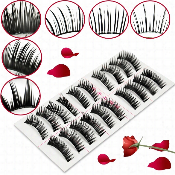 60 Pair 6 Style  Long False Egelashes Eyelash Ege Lashes + Pro Glue Waterproof