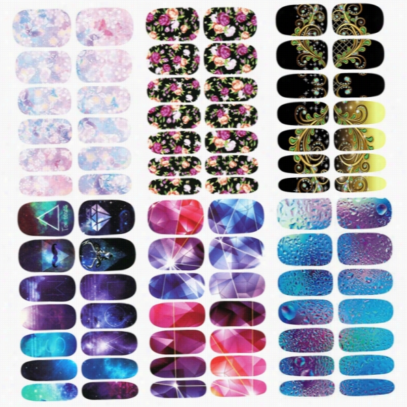 6pcs Sprinkle And Calender  Transfer Foil Nails Sticekrs Manicure Naail Art Tool Decors Water Film Paper Decals Set