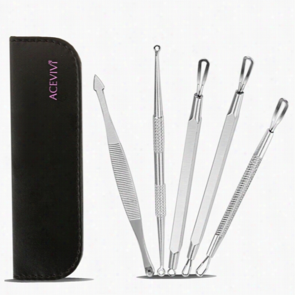 Acevivi Blackhead Blemish Remove Rkit Pimple Acne Comedone Tretament 5cs Professional Surgical Extractor Instrument