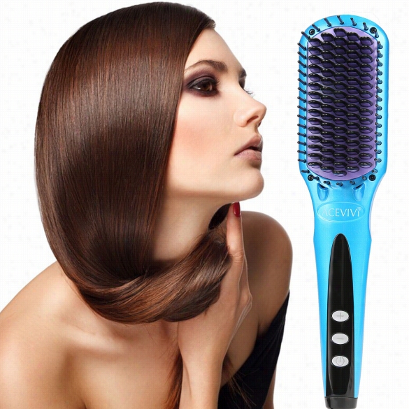 Acevivi Digital Electric Hairs Traightener Comb Heating Etangling Hair Brush Eu" Us" Uk  Plug