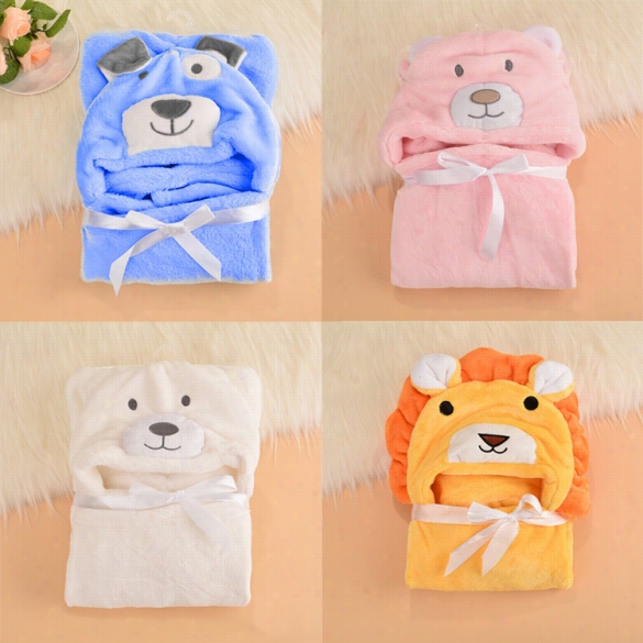 Baby  Infant Child Hooded Ttowel Blanket Cute Animal Design Wra Pbath Towel