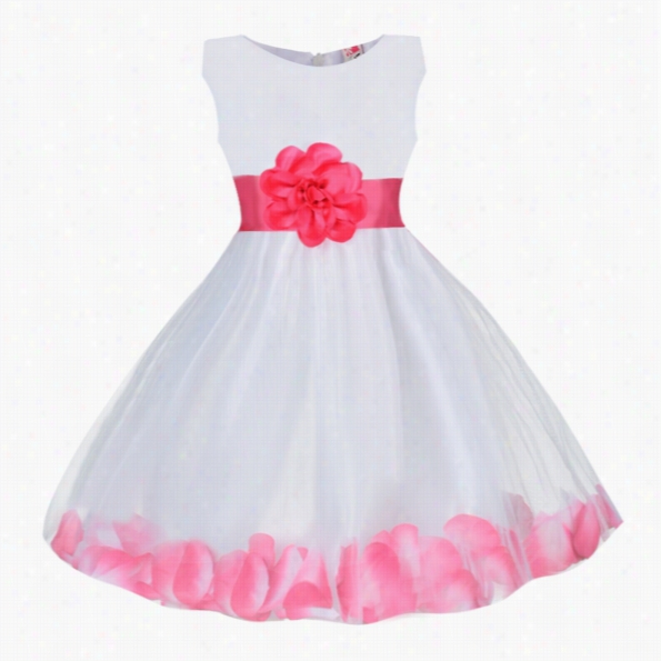 Cute Girl Big Bowknot Netting Patchwork Pageant Wedding Bridesmaid Dance Party Dress