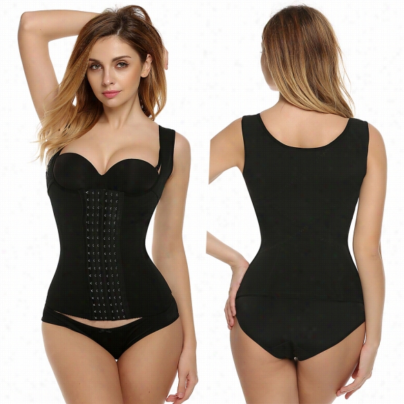 Ekouaer Workout Waist Trainer Corset Waist Cincher Tummy Shaper Girdle 6 Hooks