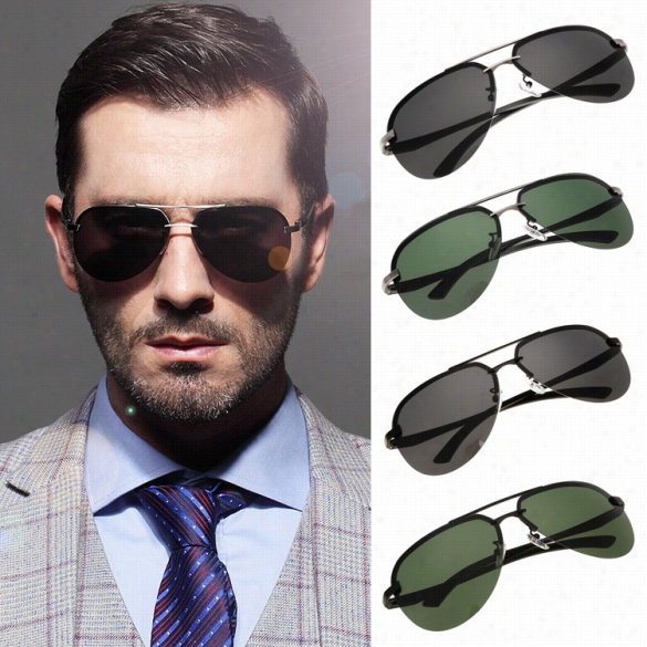 Hot Fashion  Men Polarized Metal Frame Round Casual Outdoor Sunglasses