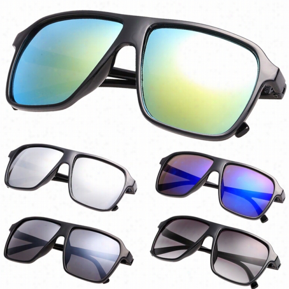 Hot Fashion Unisxe Vintage Stgl Eplastic Frame Square Lens Reflective Casual Outdoo R Beach Sunglasses