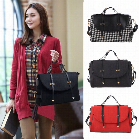 Pungent Fashion Women Fleece Hanrbag Satchel Hasp Closure Casual Parry Business Medium Shoulder Bag