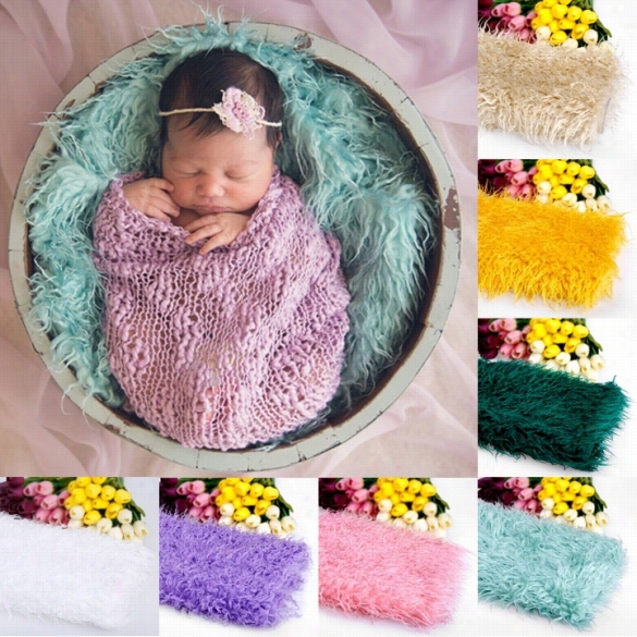 Hot Sale Baby Kids 100 X 50cm Faux Fur Blanket Basket Stuffer Photography Props Background N Ewbborn Blankeet