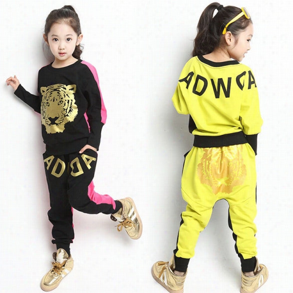 New Baby Girl Kids Children's Casuall Two Pieces Bat Wing Long Sleeve Tops And Pant Set Ohtfit