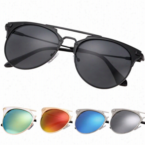 New Fashion Women's European Style Sunglasses Metal Frame Big Lens Eyewear S Hades Glasses