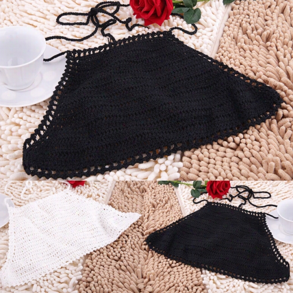 New Fashio Nwomen's Sexy Top Fashion Swimwear Crop Tops Swimsuit Handmade Nit Crochet Bikini