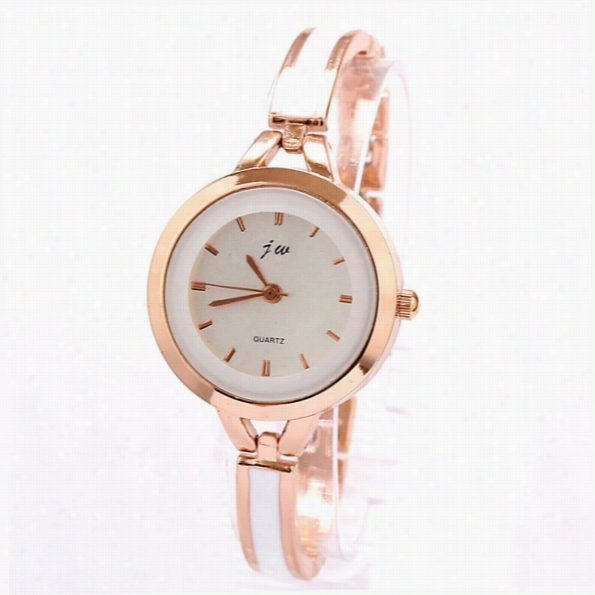 New  Hot Women's Rose Golld White Thin Band Watches Bracelet Rhinestone Wrist Watch