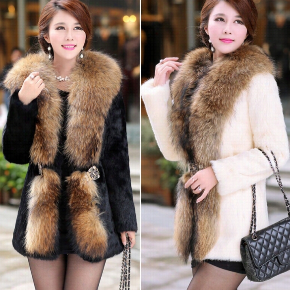 New Women's Elegant Fashion Stye Ladies Faux Fur Warm Thick Coat Jack Overcoat