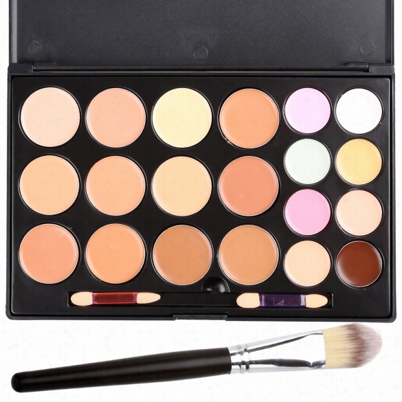 Professional 20 Colors Contour Face Cteam Makeup Concealer Palette Powder Brush