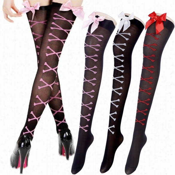 Stylish New Fashion  Woman Of Rank Women Cute Bowknotst High Hghs Stocking