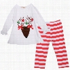 Fashion Cute New girls Long Sleeve T-shirt + Pants 2 PC Set Children's Party Birthday Gift