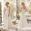 New Stylish Women Sexy V Neck Backless Beaded Lace Patchwork Chiffon Wedding Party Maxi Dress