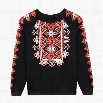 Women Korean Style Casual Geometric Print Sweatshirt O-Neck Long Sleeve Thick Pullover Hoodie