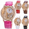 Women Rhinestone Luxury Watches Crystal Leather Tower Quartz Wrist Watch