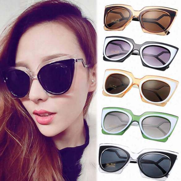 Women Fashion Retro Sunglasses Multiccolor Metal Plastic Frame Elegant Sunglasses Glasses