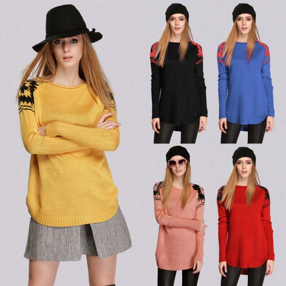 Women Winter Ladies Plus Size Loose Pullover Knitted  Sweater Sweaters