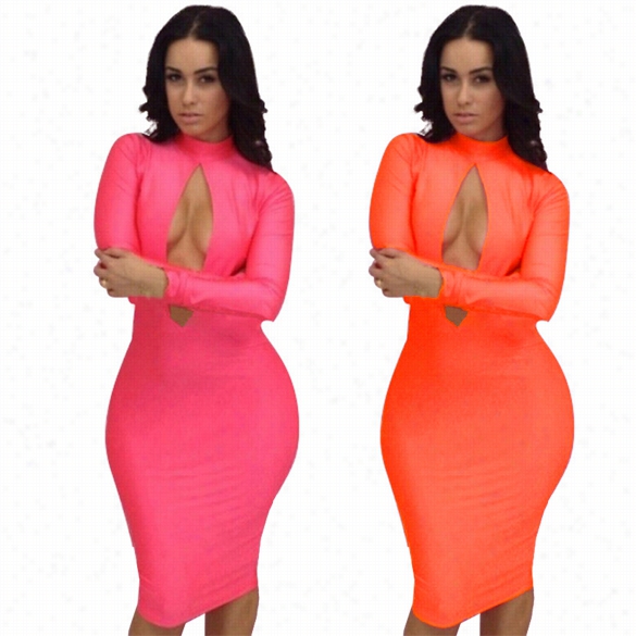 Women''s Clubear Outfit Crewneck Long Sleeve Slim Bandage Bodycon Dress