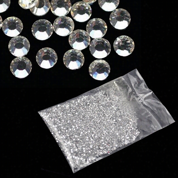 10000pcs 3mm Clearr Round Rhinestones Hard Case Nail Art Tips Acrylic Uv Gel