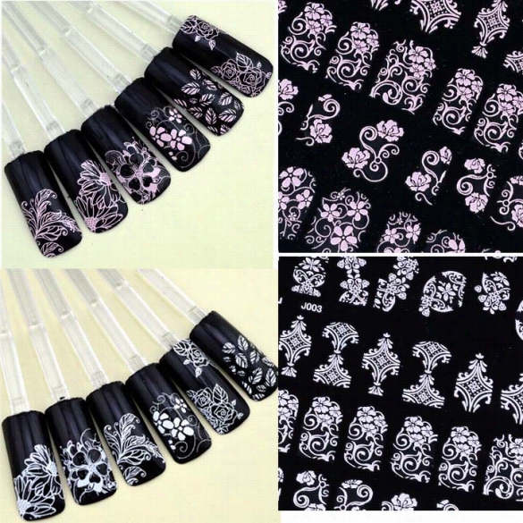 108pcs 33d Silver Nail Art Stickers Decals Hot Stamping Nai L Tips Decoration Tool New