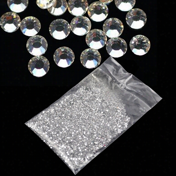 20000pcs 1.5mm Clear Round Rhinestones Hard Case Nail Art Tips Acrylic Vu Gel