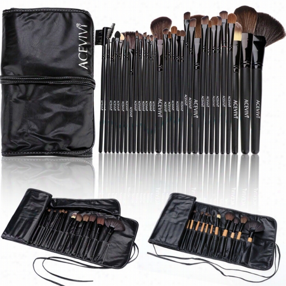 Acevivi New Fashion Professiional 32pcs Soft Cos Metic Tool Makeup Brush Set Kit With Poych