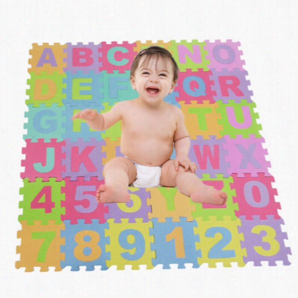 Alphabet Numbers Soft Foam Action Puzzle Mats Children Kiss Play Mat