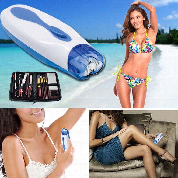 Electriic Wizzit Tweezers Hair Removal Remover Epilator Twizer Blue+manicure