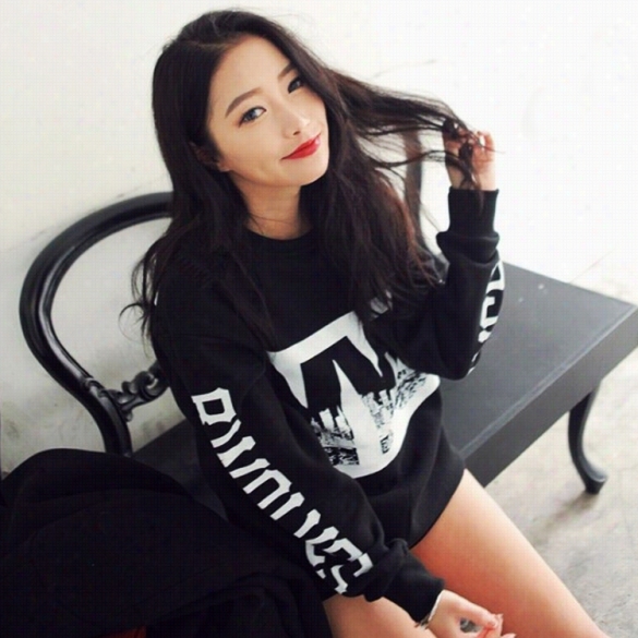 Fashion Ladies Women Casual Long Slseve Prnt Loose Hoodie Sweat Sports Tops