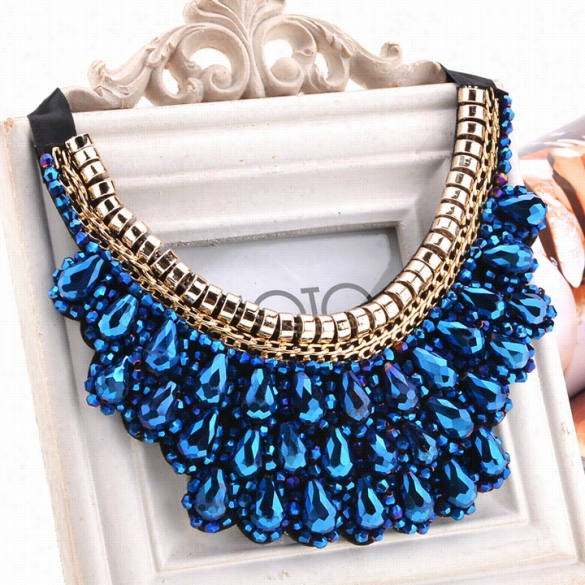 Very Warm Fashion Collar Necklace Choker Bib Rhinestone Crysal & Beads Rope Necklace