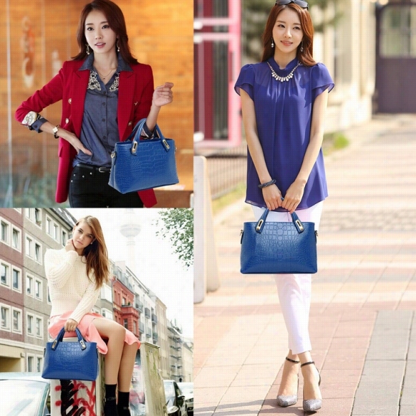 Hot Fashion Wmen Synthetic Leather Satchel Handbag Shoulder Bag Clutch 3pcs Casua Lparty Bag