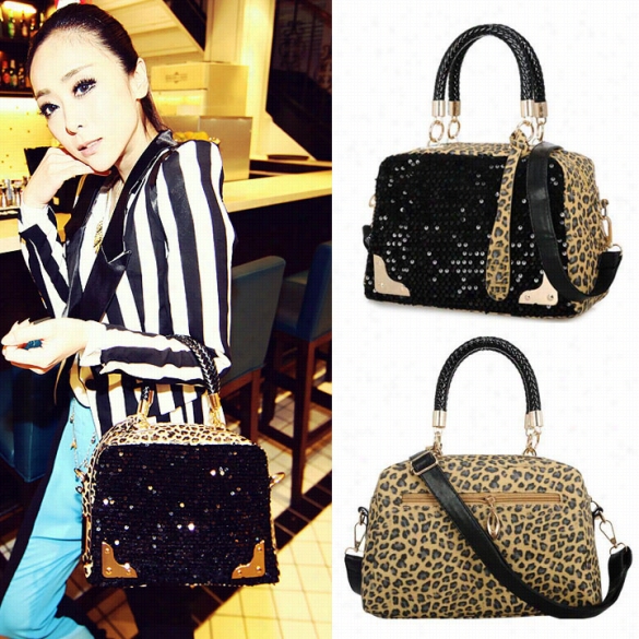 Leopard Sequins Style Designer Hndbags Leather Handba Gs Women Messeenger  Bags Shoulder Bag