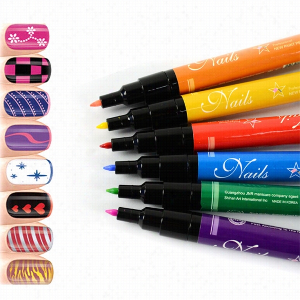 Nail Art Pen Painting Design Tool Drawing For Uv Gel Polish 12 Colors New Arrival