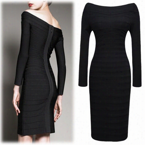 Neww Fashion Long Sleeve Quiet Magnificent Wrap Bandage Dress Cocktail Evening Party Dress