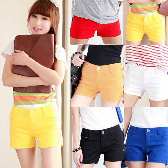 New Fashion New Way Woman Of Refinement's Girls Trendy Color Ful Casula Mini Chino Shorts