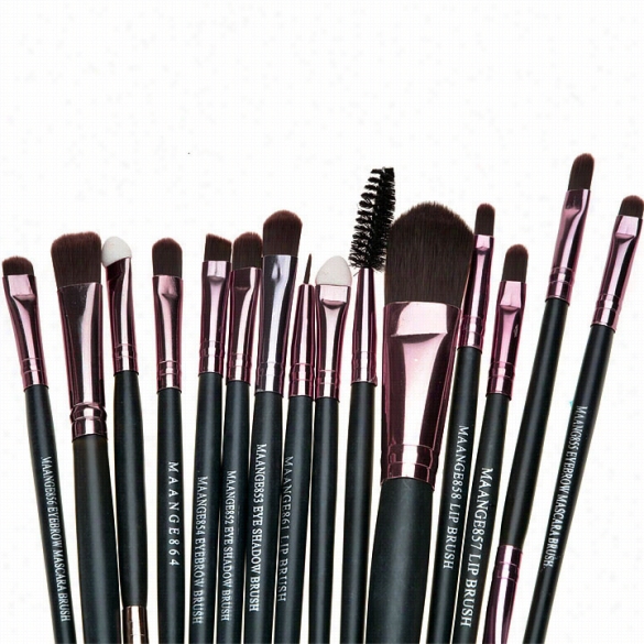 New Pro Makeup Cosmeti Tool Brush Set Foundation Eye Shadow Eyebrow Lip Brush 15 Pcs Set