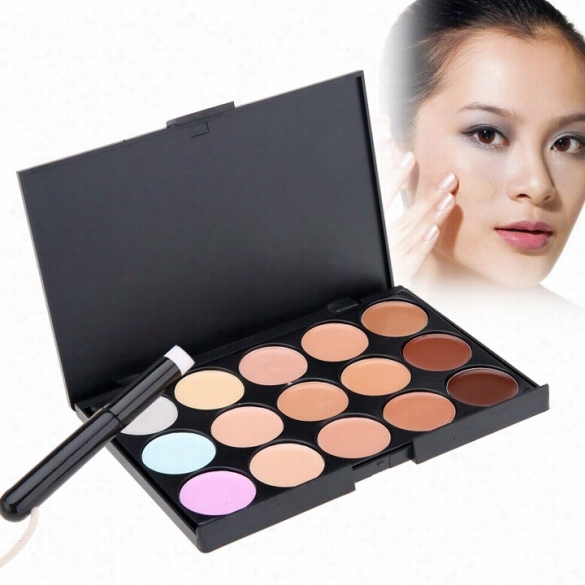 New Stylish Women's Makeup Cosmetics Tos Set 15 Colors Creamy Concealler  Kit And 1 Brush