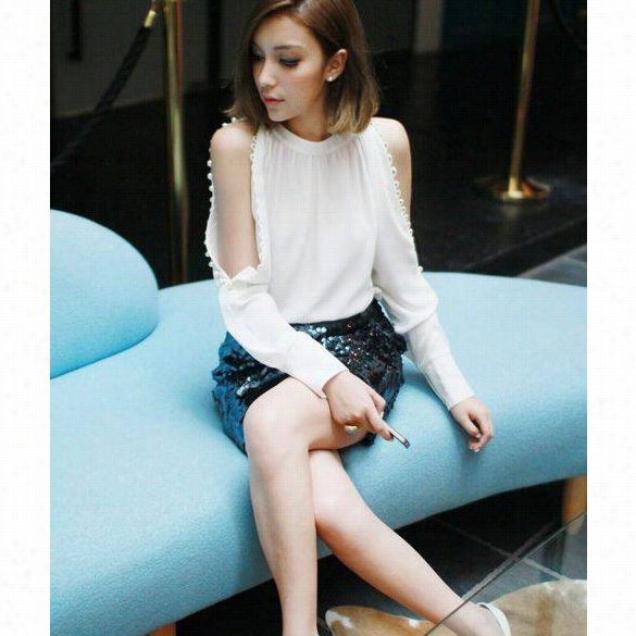 New Womens Sexy Chiffon Lace Off-shouldr Loose Tops Fashion Casual T-shirt Blouse