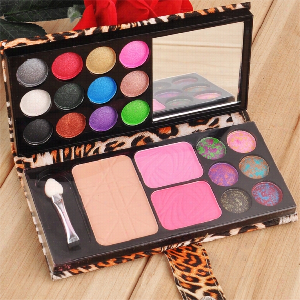 Professional 12 Color Earth Tnoe Natural Nade Eyeshadow Palette Bru$h Mirror