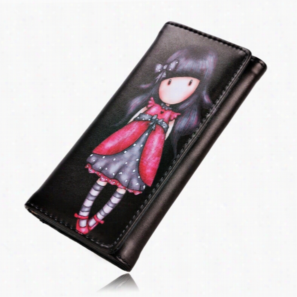 Stylish Ladies Koreaan Style Syntheetic Leather Wallet Card Holder Cute Print Racangle Purse